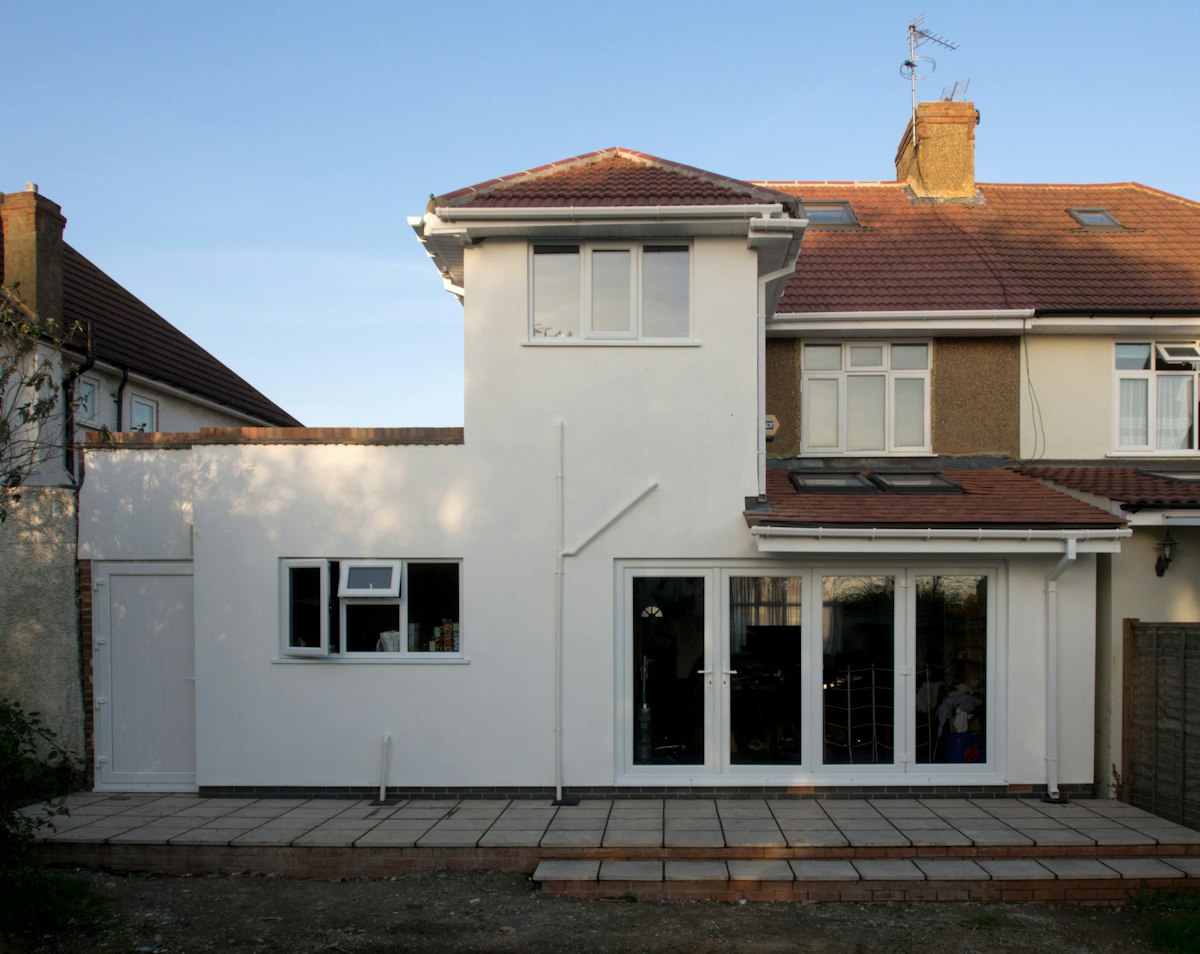 Modern UK home extension with a flat roof